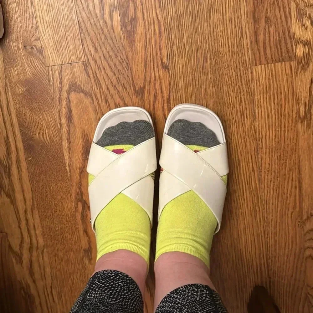 Ugg white platform sandals size 9